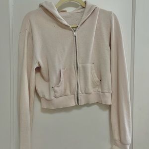 Brandy Melville light pink cropped hoodie